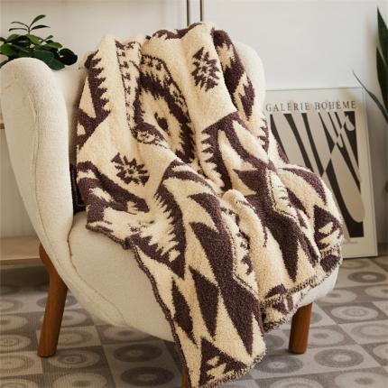 91家纺网 家纺一手货源 找家纺 暖绵绵家纺 2025新款半边绒星耀系列多功能盖毯 蓝灰色