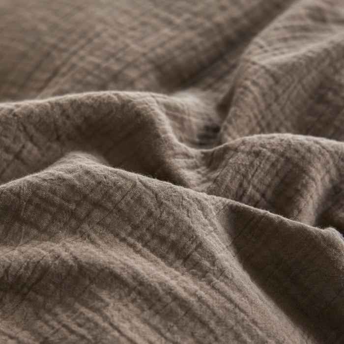 91家纺网 家纺一手货源 找家纺 安莱生活2024新款绉纱美拉德色纯色单品被套 糖棕