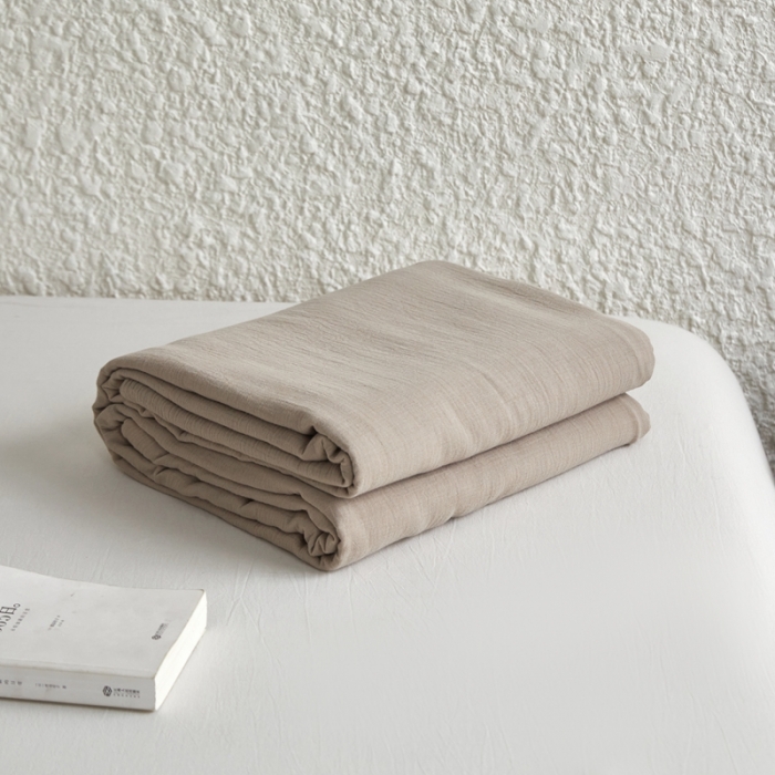 91家纺网 家纺一手货源 找家纺 安莱生活2024新款绉纱美拉德色纯色单品被套 伯爵