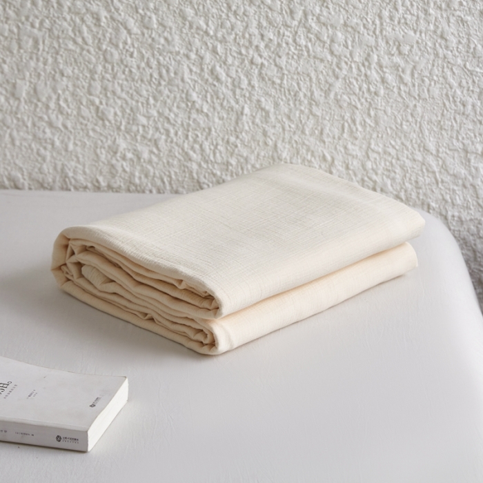 91家纺网 家纺一手货源 找家纺 安莱生活2024新款绉纱美拉德色纯色单品被套 芝士