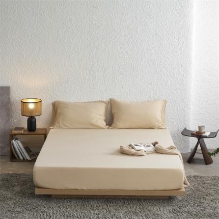 91家纺网 家纺一手货源 找家纺 （总）安莱生活 2024新款绉纱美拉德色纯色单品床笠