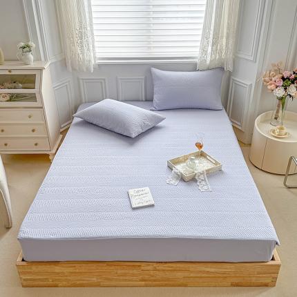 91家纺网 家纺一手货源 找家纺 （总）紫碧螺家纺 2023新款暗提花水洗棉麻绗绣款双面印花床笠