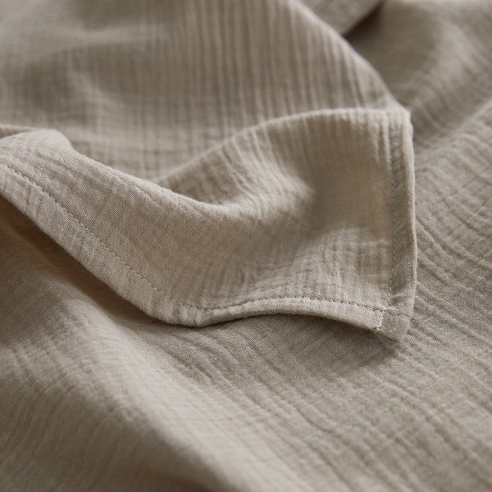 91家纺网 家纺一手货源 找家纺 安莱生活2024新款绉纱美拉德色纯色单品床单 伯爵