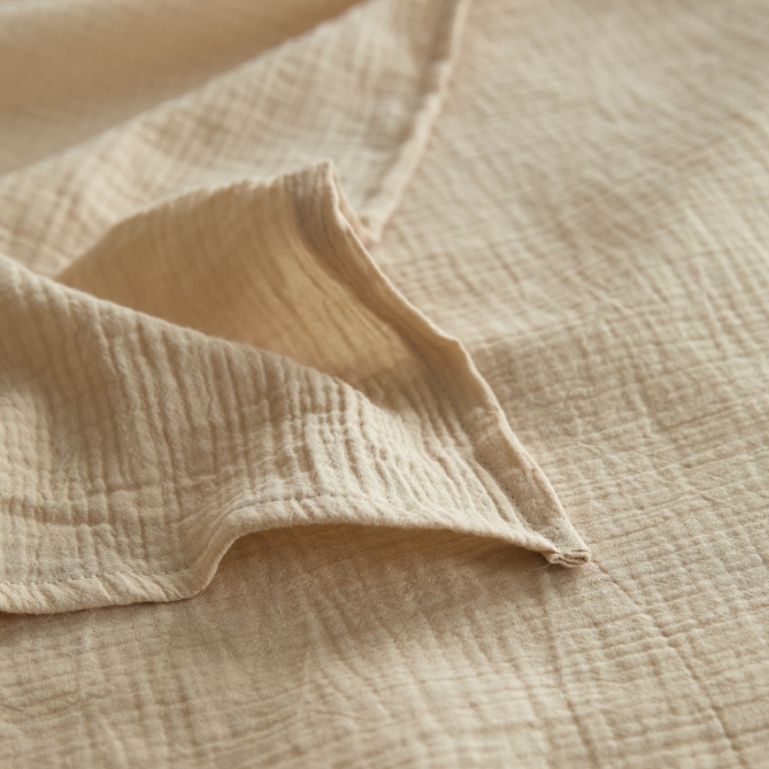 91家纺网 家纺一手货源 找家纺 安莱生活2024新款绉纱美拉德色纯色单品床单 曲奇