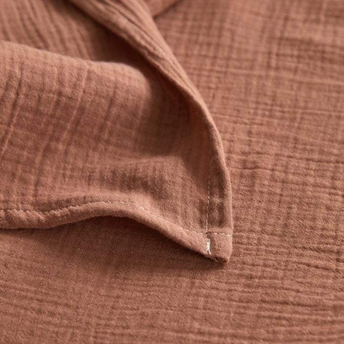 91家纺网 家纺一手货源 找家纺 安莱生活2024新款绉纱美拉德色纯色单品床单 太妃