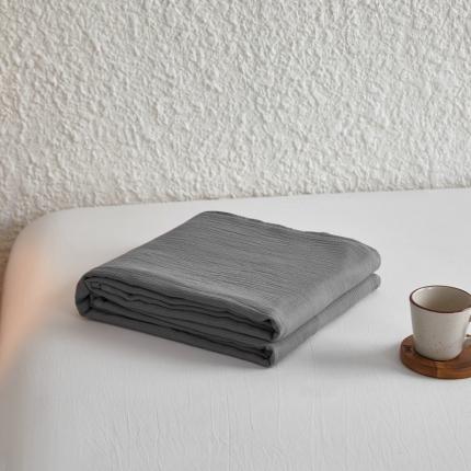 91家纺网 家纺一手货源 找家纺 安莱生活2024新款绉纱美拉德色纯色单品床单 水泥