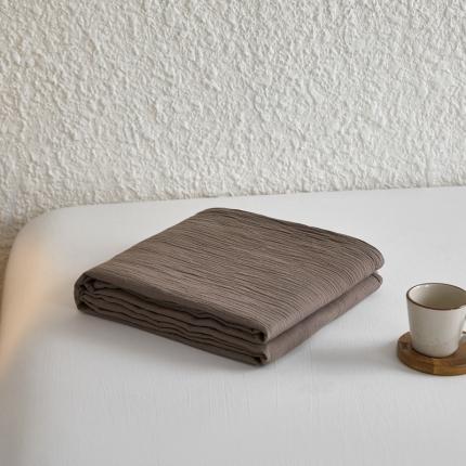 91家纺网 家纺一手货源 找家纺 安莱生活2024新款绉纱美拉德色纯色单品床单 糖棕