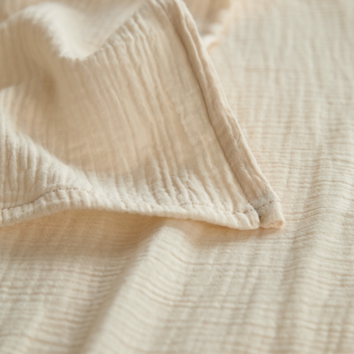 91家纺网 家纺一手货源 找家纺 安莱生活2024新款绉纱美拉德色纯色单品床单 芝士