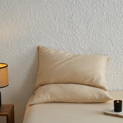 91家纺网 家纺一手货源 找家纺 （总）安莱生活2024新款绉纱美拉德色纯色单品枕套