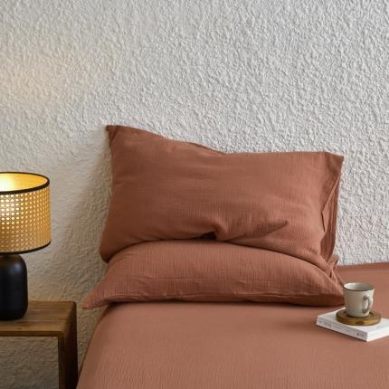 91家纺网 家纺一手货源 找家纺 （总）安莱生活2024新款绉纱美拉德色纯色单品枕套