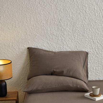 91家纺网 家纺一手货源 找家纺 （总）安莱生活2024新款绉纱美拉德色纯色单品枕套