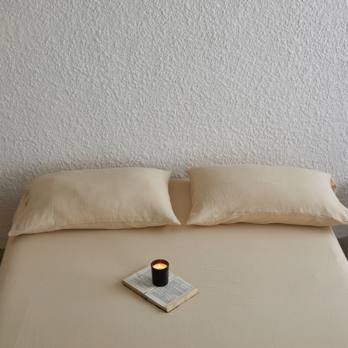 91家纺网 家纺一手货源 找家纺 （总）安莱生活2024新款绉纱美拉德色纯色单品枕套