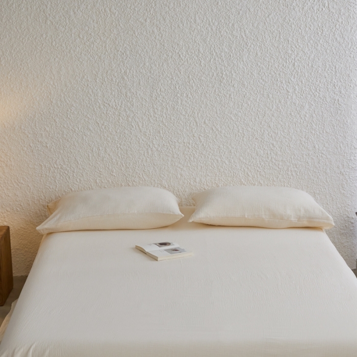 91家纺网 家纺一手货源 找家纺 安莱生活2024新款绉纱美拉德色纯色单品枕套 芝士