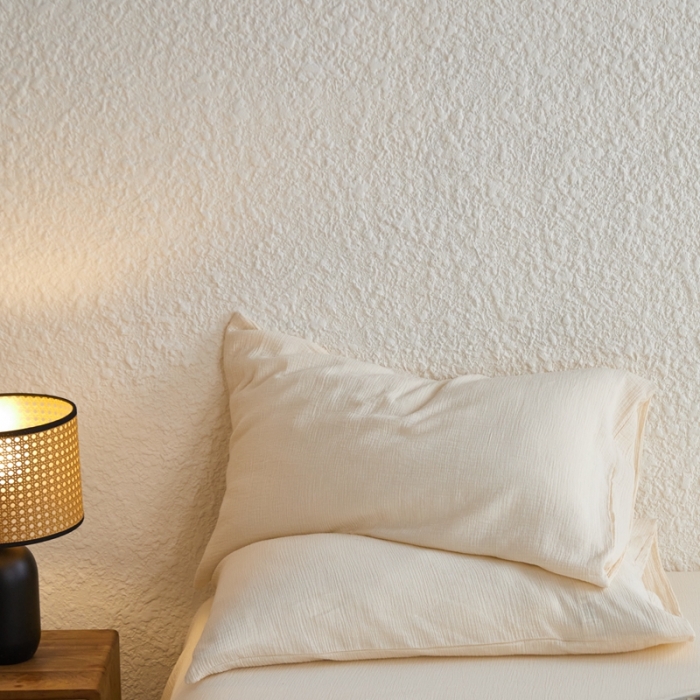 91家纺网 家纺一手货源 找家纺 安莱生活2024新款绉纱美拉德色纯色单品枕套 芝士