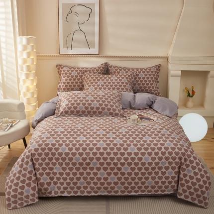 91家纺网 家纺一手货源 找家纺 （总）雲归梦 2023新款全棉AB版加厚四件套