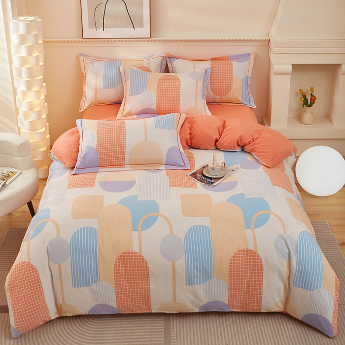 91家纺网 家纺一手货源 找家纺 雲归梦 2023新款全棉AB版加厚四件套风吹麦浪