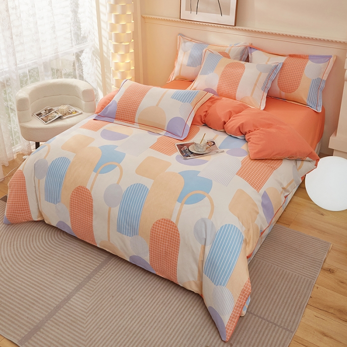 91家纺网 家纺一手货源 找家纺 雲归梦 2023新款全棉AB版加厚四件套风吹麦浪