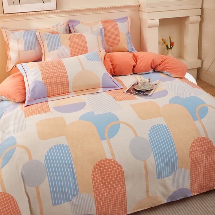 91家纺网 家纺一手货源 找家纺 雲归梦 2023新款全棉AB版加厚四件套风吹麦浪