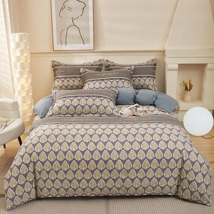 91家纺网 家纺一手货源 找家纺 雲归梦 2023新款全棉AB版加厚四件套丽影