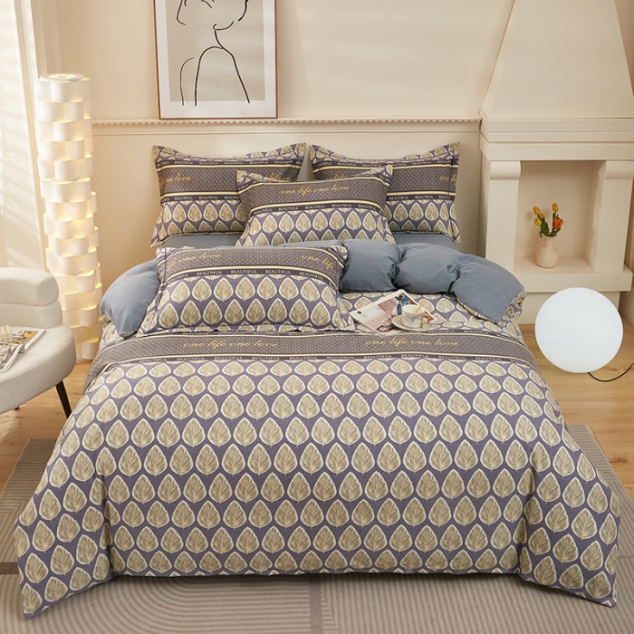 91家纺网 家纺一手货源 找家纺 雲归梦 2023新款全棉AB版加厚四件套丽影