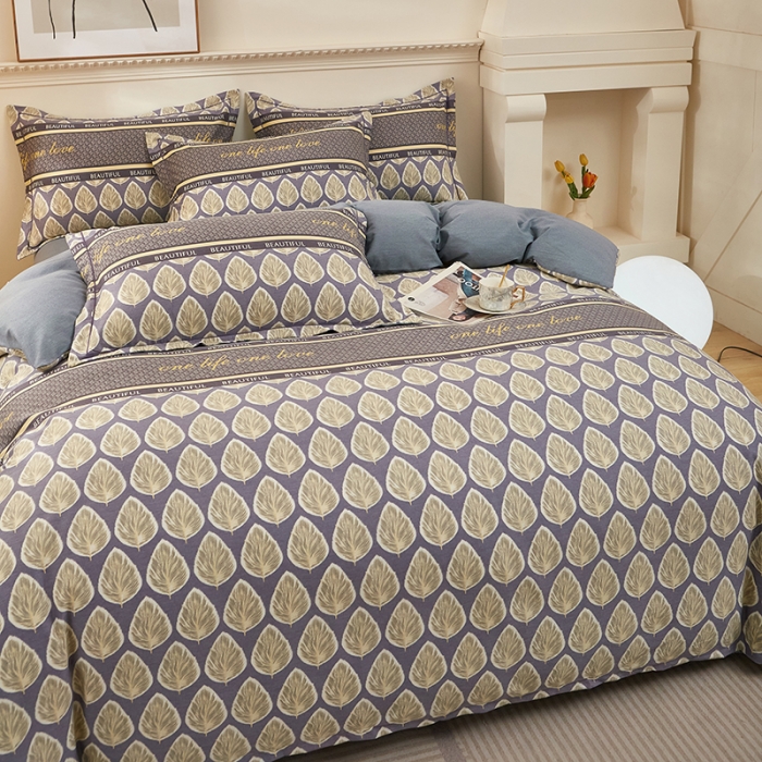 91家纺网 家纺一手货源 找家纺 雲归梦 2023新款全棉AB版加厚四件套丽影