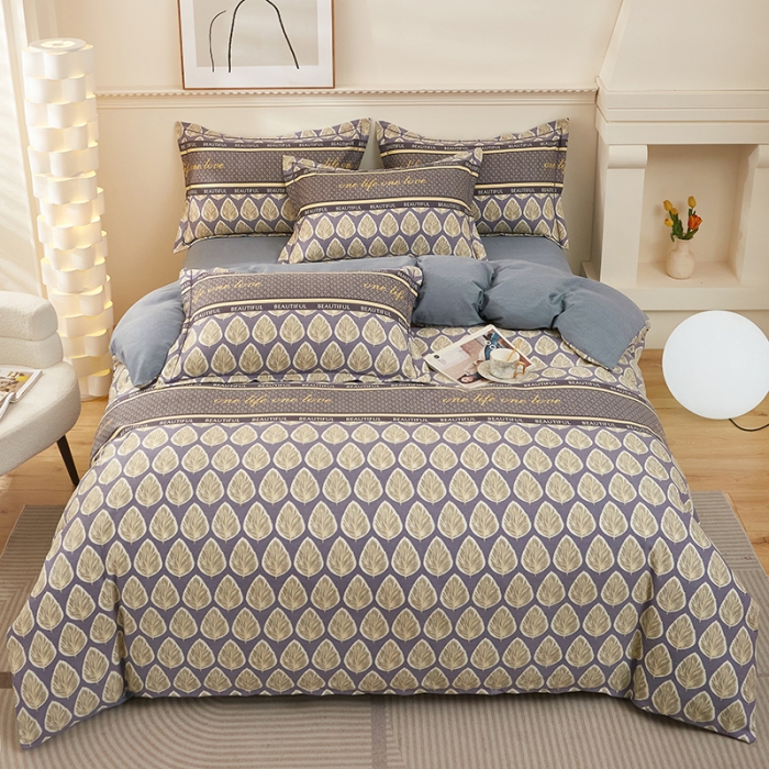 91家纺网 家纺一手货源 找家纺 雲归梦 2023新款全棉AB版加厚四件套丽影