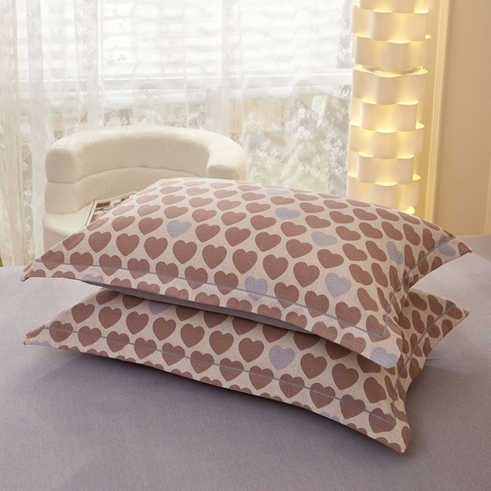 91家纺网 家纺一手货源 找家纺 雲归梦 2023新款全棉AB版加厚四件套真爱咖