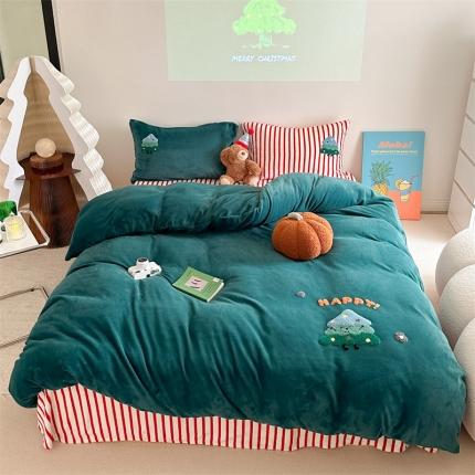 91家纺网 家纺一手货源 找家纺 （总）柚子YOUTH 2023新款高克重牛奶绒毛巾绣四件套