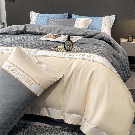 91家纺网 家纺一手货源 找家纺 （总）麦空 2025新款水洗真丝提花刺绣四件套-澜庭系列