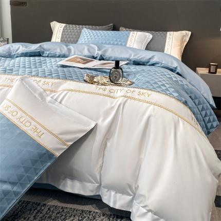 91家纺网 家纺一手货源 找家纺 （总）麦空 2025新款水洗真丝提花刺绣四件套-澜庭系列