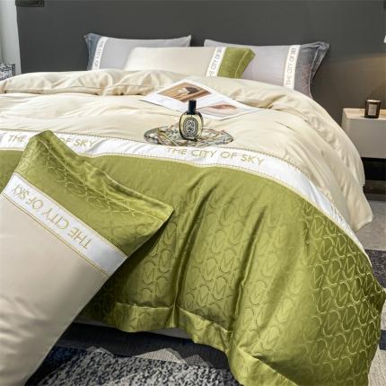 91家纺网 家纺一手货源 找家纺 （总）麦空 2025新款水洗真丝提花刺绣四件套-云城系列