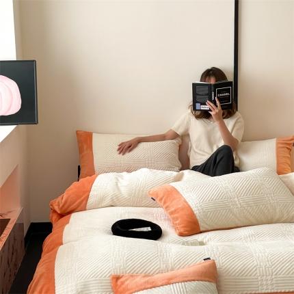 顾里 2023新款H系列雕花绒四件套