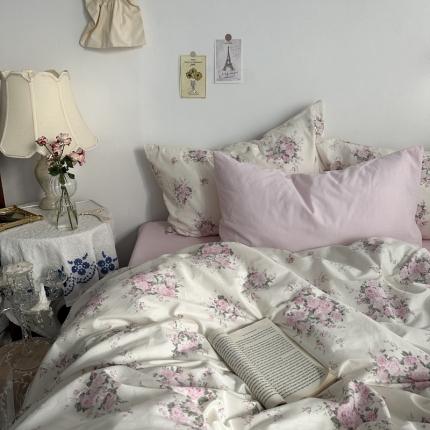 91家纺网 家纺一手货源 找家纺 （总）恋恋三季 2024新款轻法式公主田园全棉印花四件套-场景一