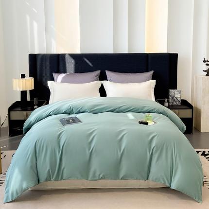 91家纺网 家纺一手货源 找家纺 莱阁亿 2023新款高支高密全棉磨毛单被套 森林绿