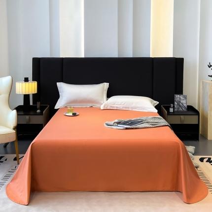 91家纺网 家纺一手货源 找家纺 莱阁亿 2023新款高支高密纯色全棉磨毛单床单 赤柚红