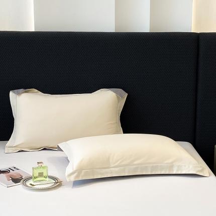 91家纺网 家纺一手货源 找家纺 莱阁亿 2023新款高支高密纯色全棉磨毛单枕套 奶昔白