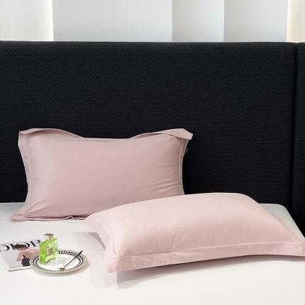 莱阁亿 2023新款高支高密纯色全棉磨毛单枕套 夹心粉