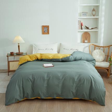 钰伶 2025新款纯色被套13372斜纹喷气纯棉单品被套 果绿璀璨金