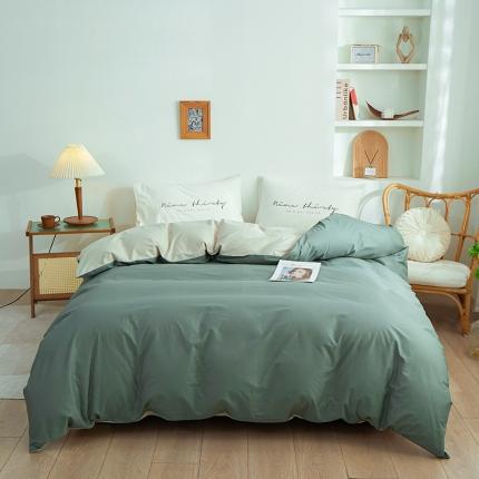 91家纺网 家纺一手货源 找家纺 钰伶 2025新款纯色被套13372斜纹喷气纯棉单品被套 果绿卡其