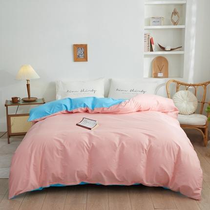 钰伶 2025新款纯色被套13372斜纹喷气纯棉单品被套 萌粉湖水蓝