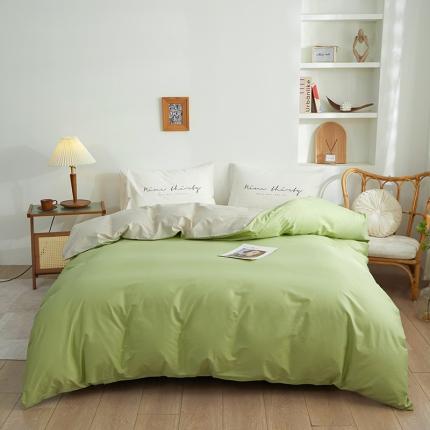 91家纺网 家纺一手货源 找家纺 钰伶 2025新款纯色被套13372斜纹喷气纯棉单品被套 抹茶卡其