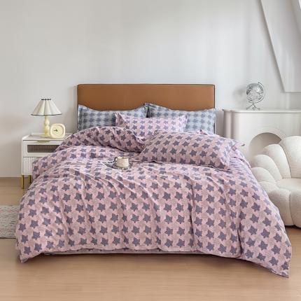 91家纺网 家纺一手货源 找家纺 （总1）喜四方 2024新款全棉磨毛全棉印花四件套