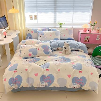 91家纺网 家纺一手货源 找家纺 （总）桃子家居 2024新款纯棉13372粉梦可爱小清新卡通系列四件套