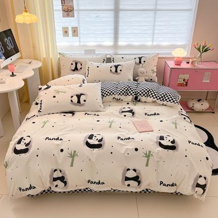 91家纺网 家纺一手货源 找家纺 （总）桃子家居 2024新款纯棉13372粉梦可爱小清新卡通系列四件套