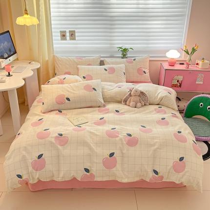 91家纺网 家纺一手货源 找家纺 （总）桃子家居 2024新款纯棉13372粉梦可爱小清新卡通系列四件套