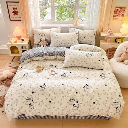 91家纺网 家纺一手货源 找家纺 （总）桃子家居 2024新款纯棉13372粉梦可爱小清新卡通系列四件套