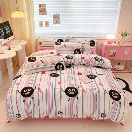 91家纺网 家纺一手货源 找家纺 （总）桃子家居 2024新款纯棉13372粉梦可爱小清新卡通系列四件套