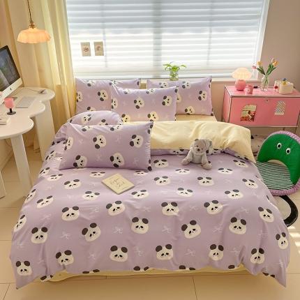91家纺网 家纺一手货源 找家纺 （总）桃子家居 2024新款纯棉13372粉梦可爱小清新卡通系列四件套