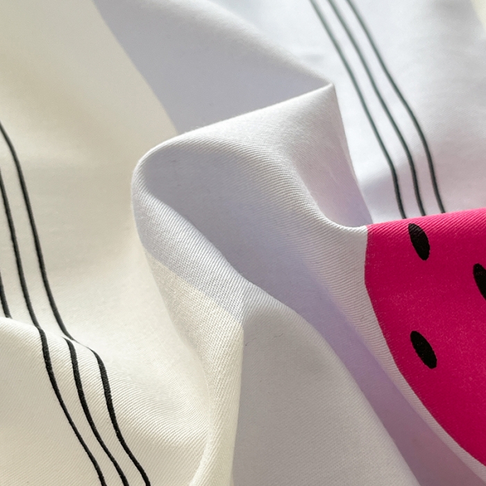 91家纺网 家纺一手货源 找家纺 桃子家居 2024新款纯棉13372粉梦可爱小清新卡通系列四件套 棉-草莓海盐