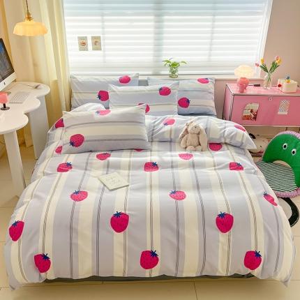 桃子家居 2024新款纯棉13372粉梦可爱小清新卡通系列四件套 棉-草莓海盐